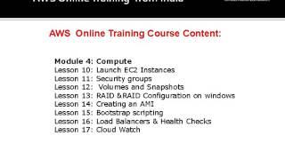 AWS Online Training Course Content - Amazon Web services Online Training