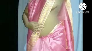 Pink Silk Saree Draping Without Blouse |  #sareefashion #sareelovers