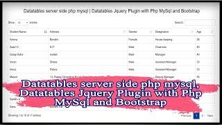 Datatables server side php mysql | Datatables Jquery Plugin with Php MySql and Bootstrap