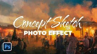 Concept Sketch Photo Effect for Photoshop Tutorial