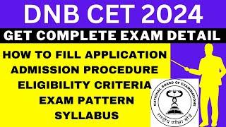 DNB CET 2024 Notification (Out), Application, Dates, Eligibility, Syllabus, Pattern, Admit Card