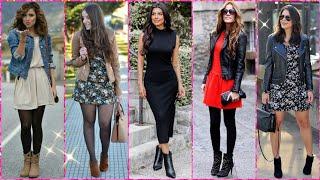 VESTIDOS CON BOTINES / OUTFITS CON BOTAS CORTAS MODA OTOÑO INVIERNO