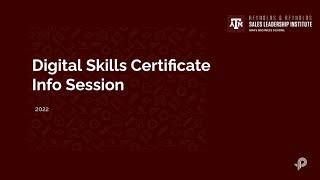 TAMU x Pathstream Digital Skills Certificates Webinar 9/7/22