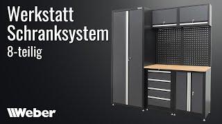 Weber Schranksystem 8-teilig: die kleine Werkstattwand für Werkstatt, Garage oder Hobbyraum