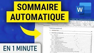 Faire un sommaire automatique facilement sur Word