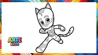 Dibuja Y Colorea A Gatuno De Pj Masks Dibujos Para Niños