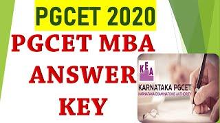 PGCET MBA 2020 Provisional Answer Key||Karnataka pgcet 2020||