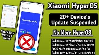 OMG HyperOS India & Global Update Suspended/No More HyperOS Update, Xiaomi EOL Device's List Here