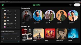 Spotify Clone part - 7 using HTML, CSS, JavaScript, PHP, XAMPP (login.html , sign.html )