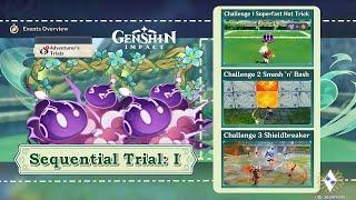 [Day 1] SEQUENTIAL TRIAL 1 | Genshin Impact 3.2 Adventurer's Trials Event | AlfredVi Plays