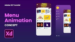 Adobe XD Menu Animation Concept | Adobe XD Tutorial