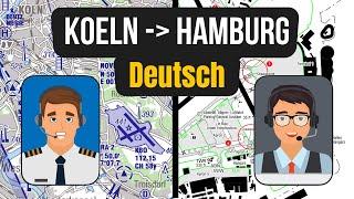 VFR Sprechfunk: Köln EDDK - Hamburg EDDH auf Deutsch (BZF 2)