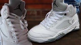 How To Lace Jordan 5's (w/ ON FEET) | Featuring 'Metallic Silver' (THE BEST WAY!)