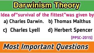 Evolution MCQs | Theory of Darwinism | Natural selection | Most Important Questions