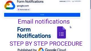 Google forms - Email notification for Google Forms || Form notifications add on || Google Forms