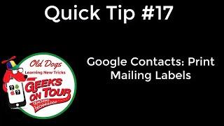 Printing Mailing Labels from Google Contacts using Avery #493