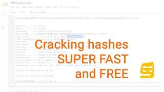 Cracking password hashes SUPER FAST and FREE ! (Penglab & Google Colab)