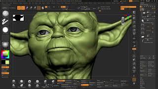 Star Wars: Yoda Sculpting face detail | Zbrush Stream#7