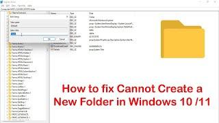 How to fix Cannot Create a New Folder in Windows 10 / 11