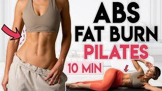 ABS FAT BURN PILATES WORKOUT  Tone & Sculpt a Flat Stomach | 10 min