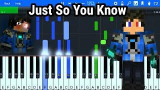 Rainimator – Just So You Know (Piano Tutorial) | Just So You Know Piano Easy | Just So You Know