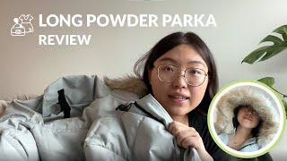 Try On Review - Aritzia TNA Powder Parka Long in Dusty Green