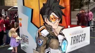 Overwatch - Giant Tracer statue in Hollywood