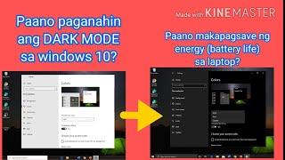 How to enable dark mode in windows 10  laptop  / paano i dark mode ang laptop #darkmodewindows10