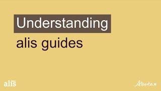 Alis Training - Understanding alis guides