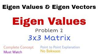 36. Eigen Values of 3x3 Matrix | Problem 2 | Complete Concept | With Shortcuts