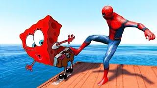 GTA 5 Epic Water Ragdolls | Spider- Man VS Colour Minions Jump/ Fails live ep. 1 #shorts