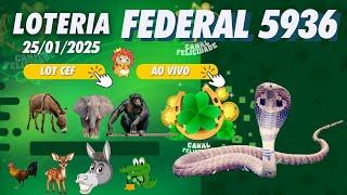  LOTERIA FEDERAL DO BRASIL AO VIVO  extração 5936 - JOGO DO BICHO  - Live  25/01/2025