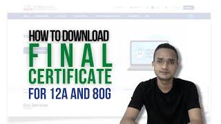 Final Certificate | 12A 80G | Download from New Income Tax Portal