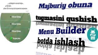 Majburiy obuna boʻlish tugmasini qushish|| Menu Builder botda ishlash || music || Hamster Kombat