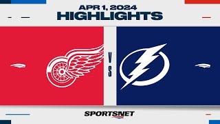 NHL Highlights | Red Wings vs. Lightning - April 1, 2024