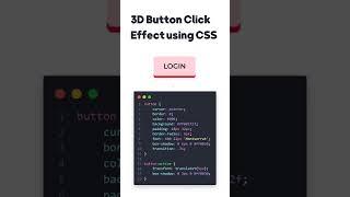 3D Button Click Effect using CSS | #shorts