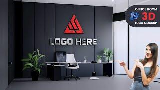 How to make a 3D Office Room Logo Mockup in Photoshop
