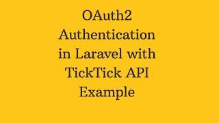 OAuth2 Authentication in Laravel