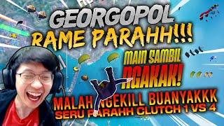 BARU TURUN KETEMU 4 SQUAD! GEORGOPOL RAME PARAHHH!! CLUTCH 1 VS 4 SAMBIL NGAKAK! | PUBG MOBILE