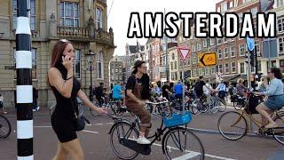  Crazy Bicycle Traffic in Amsterdam Walking Tour September 2023 | The Netherlands 4K