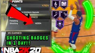 THE *NEW* FASTEST SHOOTING BADGE METHOD IN NBA 2K20! HOW TO GET YOUR SHOOTING BADGES IN UNDER 1 DAY!