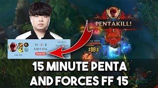 How SKT Clid's Lee Sin Gets A 15 Minute Penta and Forces The FF15