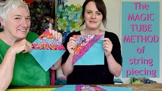 Turning a Kaffe Fassett Jelly Roll into a magic QUILT BLOCK! Anna learns to quilt!