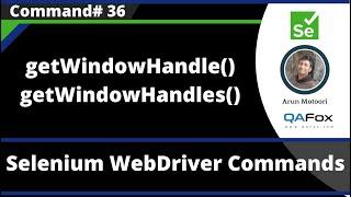getWindowHandle(), getWindowHandles(), switchTo() and window()  -Selenium WebDriver Commands