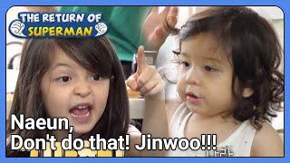 Naeun, Don't do that! Jinwoo!!!(The Return of Superman Ep.402-2) | KBS WORLDTV 211017