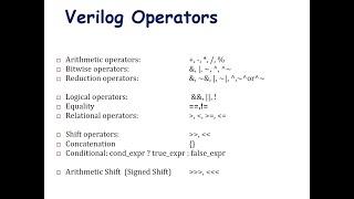 What are Verilog Operators