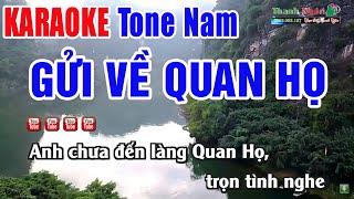 Gửi Về Quan Họ Karaoke Tone Nam - Nhạc Sống Thanh Ngân