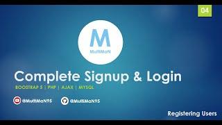 Complete Signup & Register System | Bootstrap 5 | PHP | AJAX | MYSQL - 04 - Registering Users