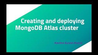 Creating and deploying MongoDB Atlas cluster