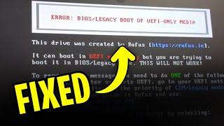 How to Fix Error BIOS Legacy Boot of UEFI Only Media (2025 UPDATE)